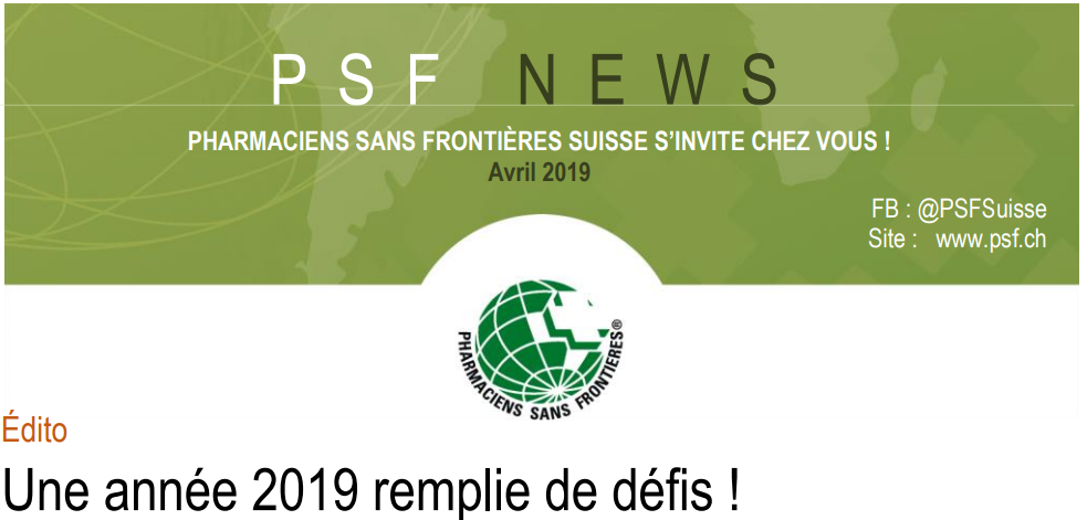 La Newsletter de PSF Suisse